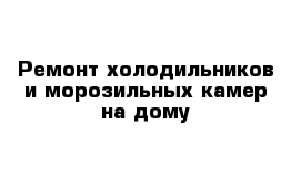 Ремонт холодильников и морозильных камер на дому